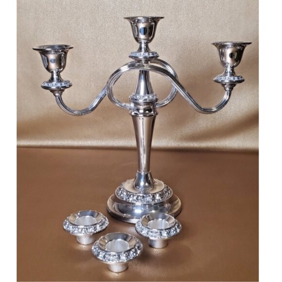 Vintage Silver plated 3 arm candelabra - Picture 2 of 5